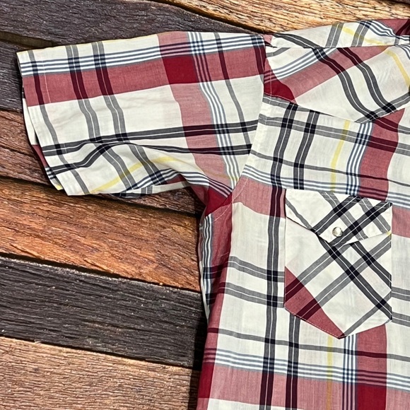 Vintage Rustler Cowboy Rancher Western Pearl Snap Short Sleeve Button Down Shirt - Picture 5 of 6